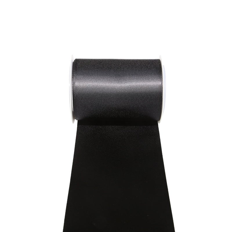 Ribbonitlux 3"" Wide Double Face Satin Ribbon 5 Yards (030-Black)  Set for Gift Wrapping  Party Decor  Sewing Applications  Wedding and Craft - Image 3